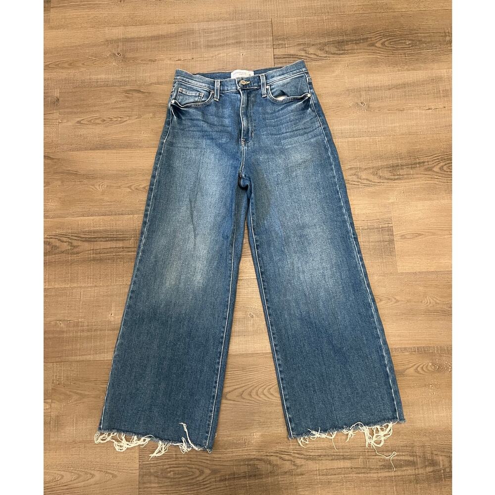 Just Black Denim Wide Leg Flare Crop Jeans - Picture 1 of 4